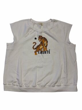Anthropologie T.LA Liberté Tiger Sweatshirt Sz XL Sleeveless Novelty